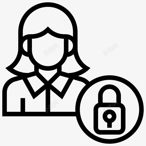 个人隐私信息锁图标svg_新图网 https://ixintu.com 个人隐私 信息 在线MarketplaceLine 安全 锁
