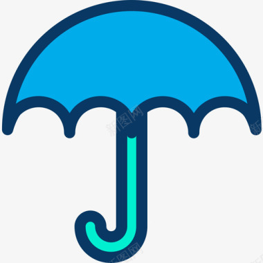 雨伞物流配送8线型颜色图标图标
