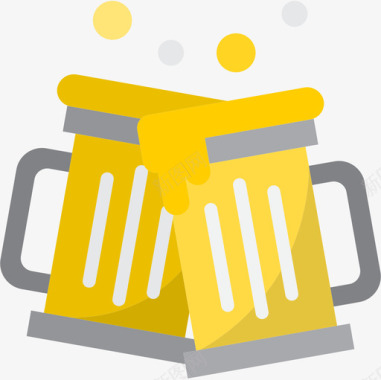 啤酒派对53平淡图标图标