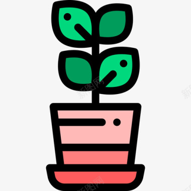 植物室内植物10线形颜色图标图标