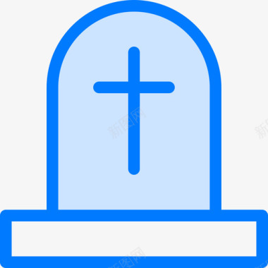墓碑万圣节100蓝色图标图标