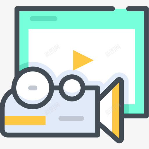 视频播放器数字营销76双色图标svg_新图网 https://ixintu.com 双色 数字营销76 视频播放器