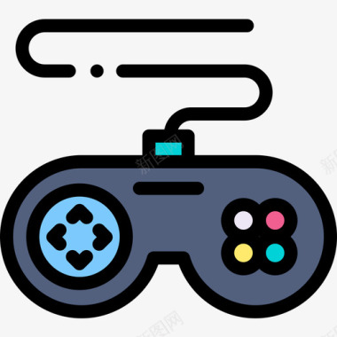 游戏控制器游戏56线性颜色图标图标