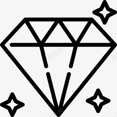 钻石珠宝8直线型图标图标
