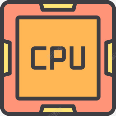 Cpu计算机硬件11线性彩色图标图标