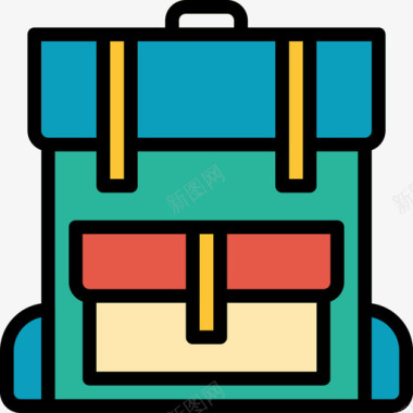 行李旅行98线性颜色图标图标