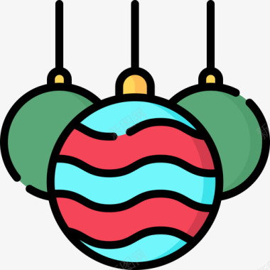 圣诞饰品圣诞玩具10线性颜色图标图标