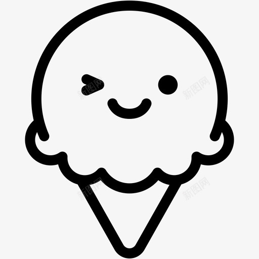 微笑表情情绪图标svg_新图网 https://ixintu.com 冰淇淋卷3表情线 冰激凌 微笑 情绪 感觉 表情