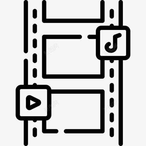 视频媒体技术14线性图标svg_新图网 https://ixintu.com 媒体技术14 线性 视频