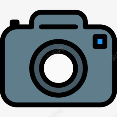 摄影相机旅游和旅游2线性颜色图标图标