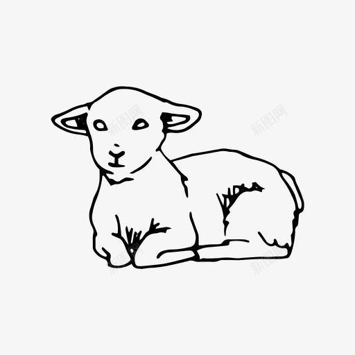 羊羔肉复活节手绘图标svg_新图网 https://ixintu.com 复活节 复活节假期手绘 手绘 绵羊 羊羔肉