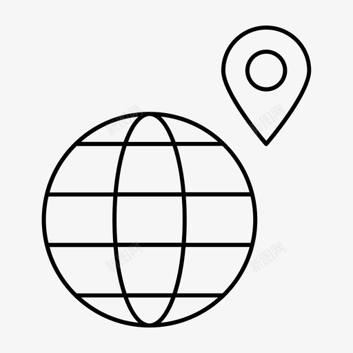 世界位置地球全球图标svg_新图网 https://ixintu.com 世界位置 全球 办公室瘦图标 国际 地球