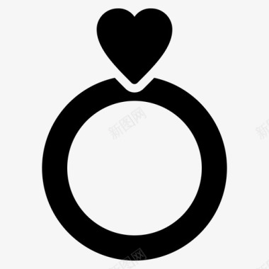结婚戒指爱情婚礼铭文图标图标