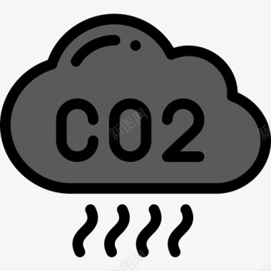 二氧化碳回收13线性颜色图标图标