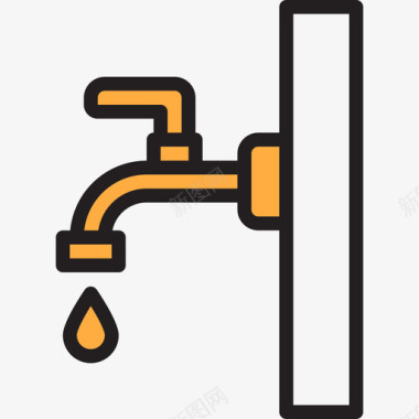 水龙头浴室10线性颜色图标图标