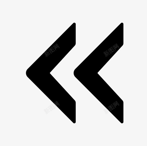 双左方向移动图标svg_新图网 https://ixintu.com V形箭头 双左 导航 方向 滚动 移动 符号