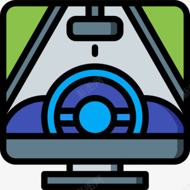 赛车游戏游戏开发5线性颜色图标图标