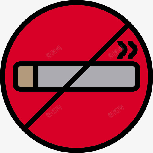 禁止吸烟酒店和旅游3线性颜色图标svg_新图网 https://ixintu.com 禁止吸烟 线性颜色 酒店和旅游3