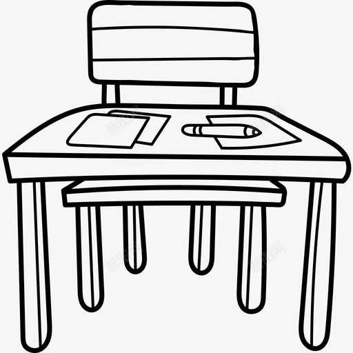 桌椅回到学校57黑色图标svg_新图网 https://ixintu.com 回到学校57 桌椅 黑色