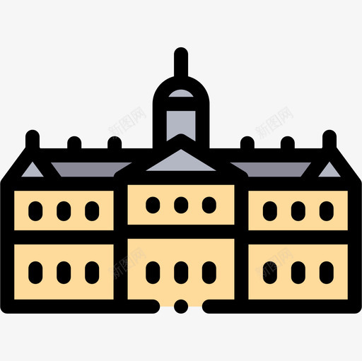 荷兰皇家宫殿4线性颜色图标svg_新图网 https://ixintu.com 线性颜色 荷兰皇家宫殿4