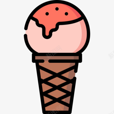 冰淇淋甜点糖果3线性颜色图标图标