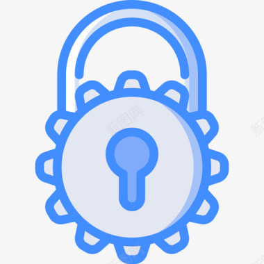 锁数据保护18蓝色图标图标