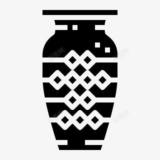 花瓶古代中国图标svg_新图网 https://ixintu.com 中国 古代 古典 瓷器实心 花瓶