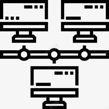 计算机云计算27线性图标图标