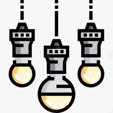 灯具家用11线性颜色图标图标