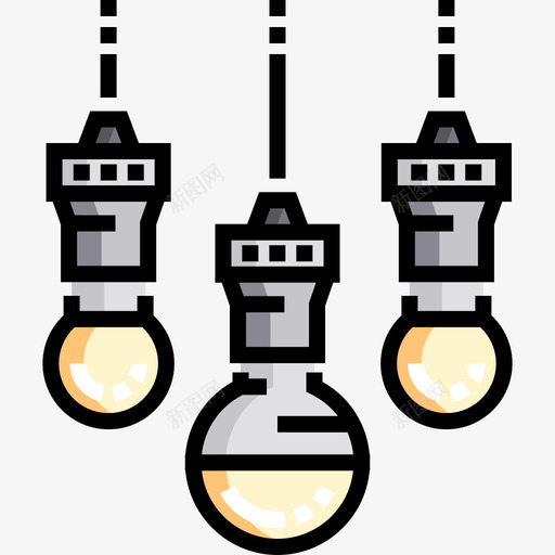 灯具家用11线性颜色图标svg_新图网 https://ixintu.com 家用11 灯具 线性颜色