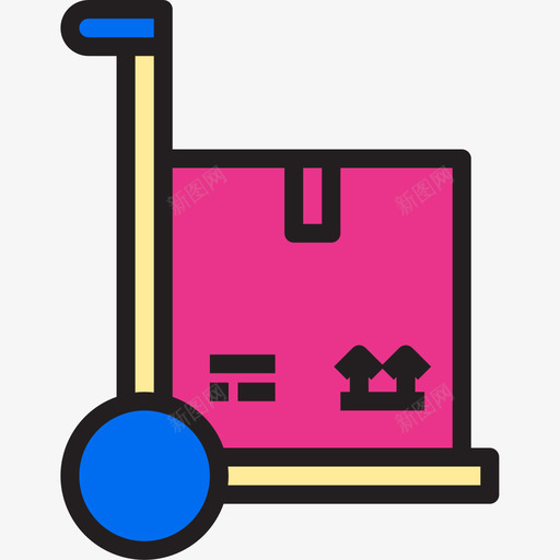 送货购物和电子商务5线性颜色图标svg_新图网 https://ixintu.com 线性颜色 购物和电子商务5 送货