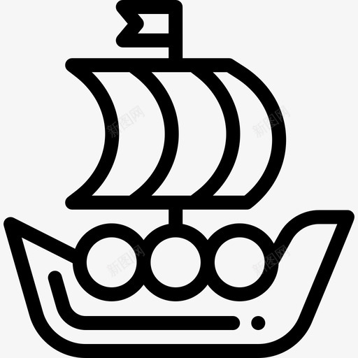 船中世纪27直线型图标svg_新图网 https://ixintu.com 中世纪27 直线型 船
