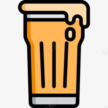 啤酒酒精饮料3线性颜色图标图标