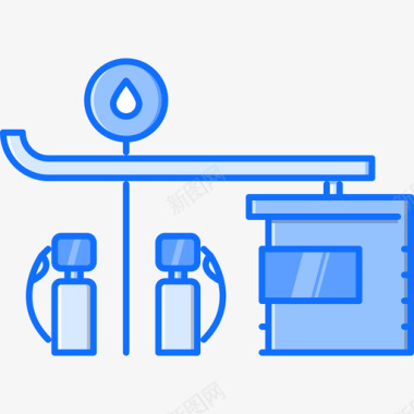 加油站城市27蓝色图标图标