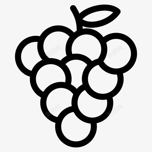 葡萄新鲜水果图标svg_新图网 https://ixintu.com 健康 新鲜 水果 水果轮廓 热带 葡萄