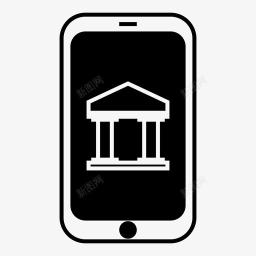 网上银行手机手机银行图标svg_新图网 https://ixintu.com 手机 手机银行 网上银行 金融