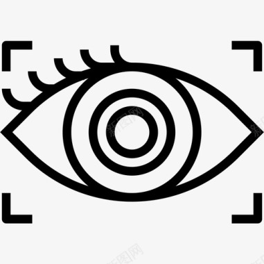 眼睛扫描通讯110线性图标图标