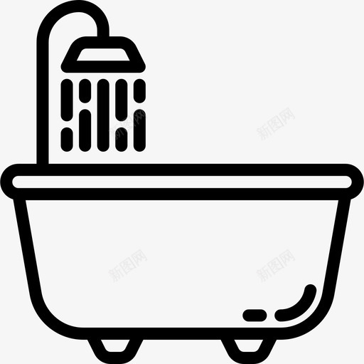 浴室家居装饰线性图标svg_新图网 https://ixintu.com 家居装饰 浴室 线性