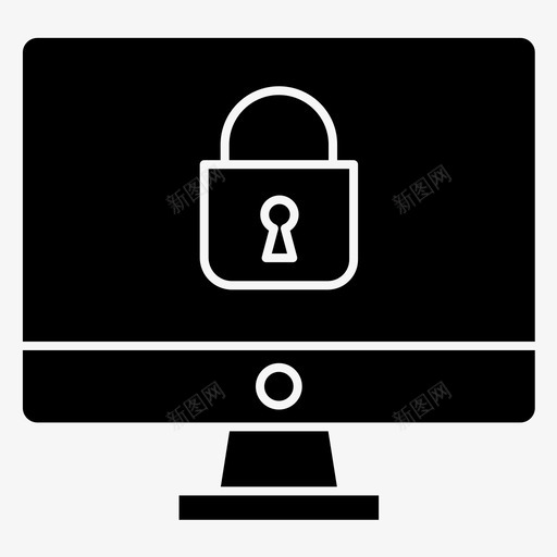 监视器计算机锁定图标svg_新图网 https://ixintu.com 受保护 安全 监视器 计算机 锁定
