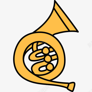 法国喇叭乐器17颜色图标图标