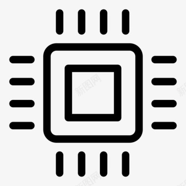 微芯片计算机处理器图标图标