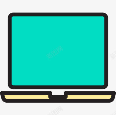 笔记本电脑办公用品2线性颜色图标图标