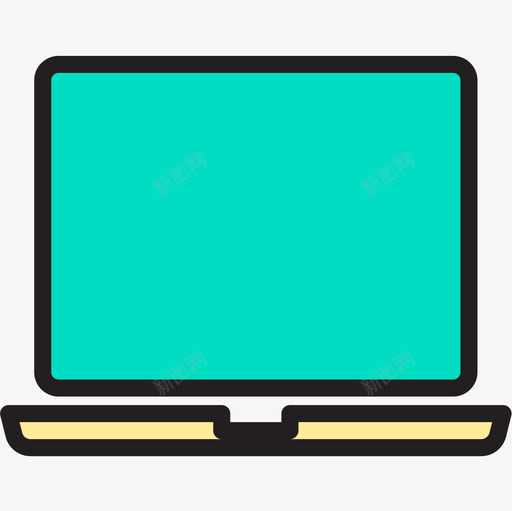 笔记本电脑办公用品2线性颜色图标svg_新图网 https://ixintu.com 办公用品2 笔记本电脑 线性颜色