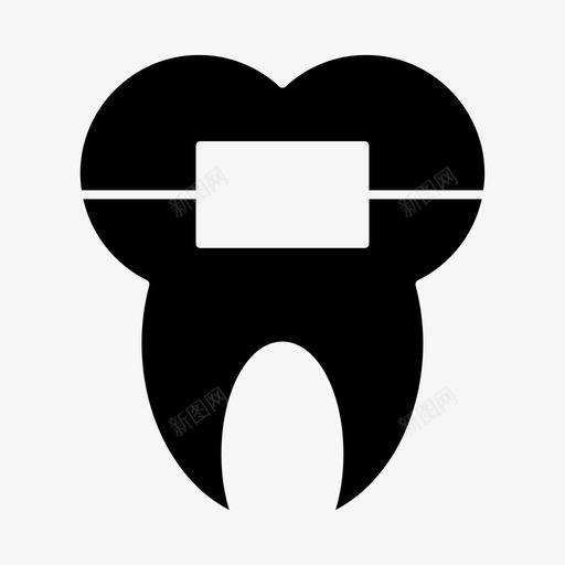 牙套磨牙口腔图标svg_新图网 https://ixintu.com 医院字形图标 口腔 牙套 牙齿 磨牙