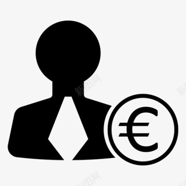 欧洲商人现金收入图标图标
