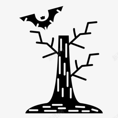 树蝙蝠万圣节图标图标
