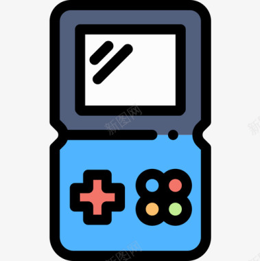 游戏机51技术线性颜色图标图标