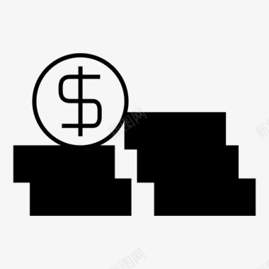 预算现金硬币图标图标