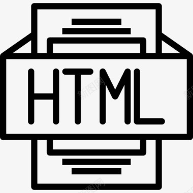 Html文件类型3线性图标图标