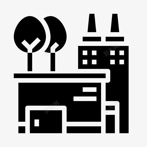 绿色工厂建筑工业图标svg_新图网 https://ixintu.com 工业 建筑 生态坚实 绿色工厂
